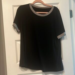 Private Label Black and Gray Relaxed Boxy Tee